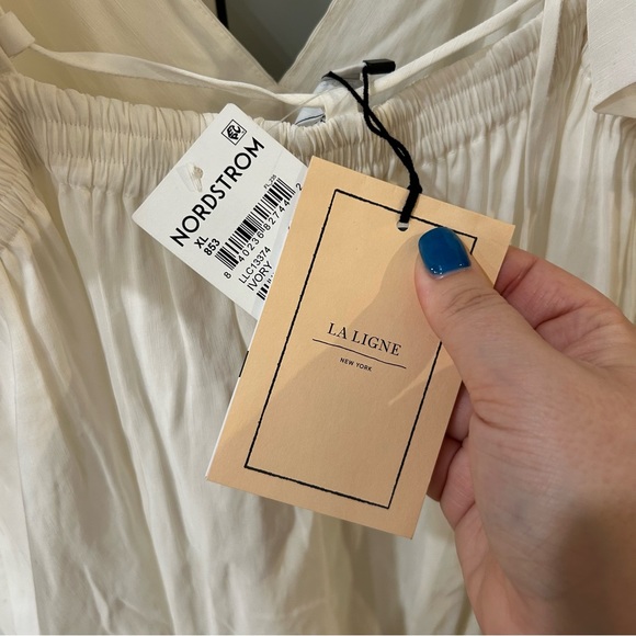 NWT La Ligne Stella Linen Tiered Ruffle Maxi Dress - Picture 7 of 7